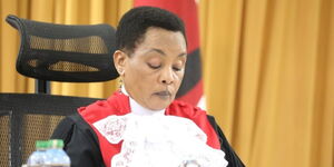 Hon. Lady Justice Philomena Mwilu, Judge of the  Supreme Court, during the delivery of judgment of the Presidential Petition on September 5
