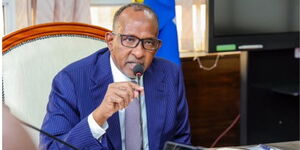 Health Cabinet Secretary Aden Duale during a meeting on April 23, 2025.