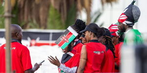 A group of Kenyans talking during the Kenya at 61 celebrations on December 12, 2024. 