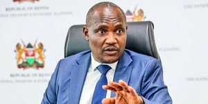 Treasury Cabinet John Mbadi during a past media engagement at Treasury Buildings in Nairobi.