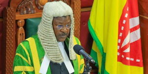 Speaker of the National Assembly Moses Wetangula making remarks during the joint State of the Nation address by President William Ruto on Thursday, November 21, 2024